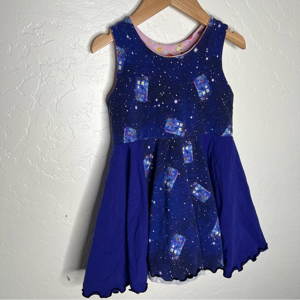 Beauty & the Beast / Dr Who Reversible Dress handmade Shop NO TAG size 5/6? - Picture 5 of 10